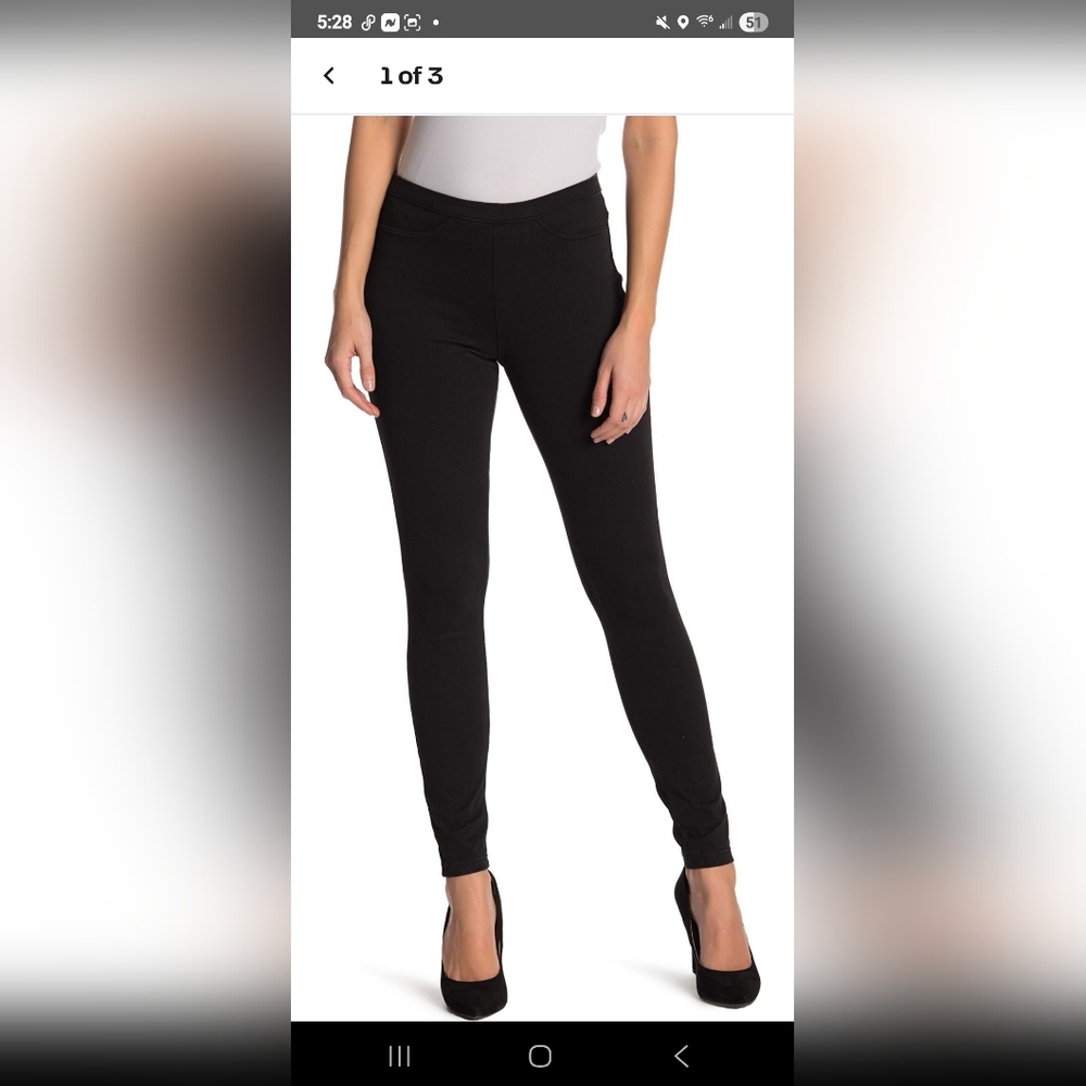NWT HUE Black Denim Leggings